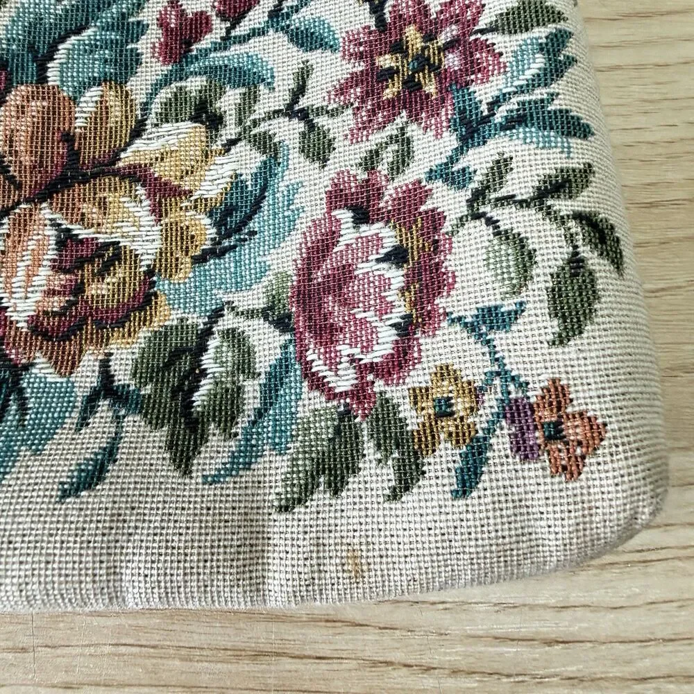 Vtg Needlepoint Tapestry Bag Handmade Floral Grandmacore 50s MCM Evening Classy